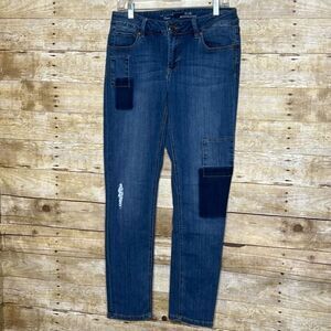 THE LIMITED SLIM BOYFRIEND PATCHWORK DISTRESSED STRETCH EVERYDAY CUTE JEANS 10L